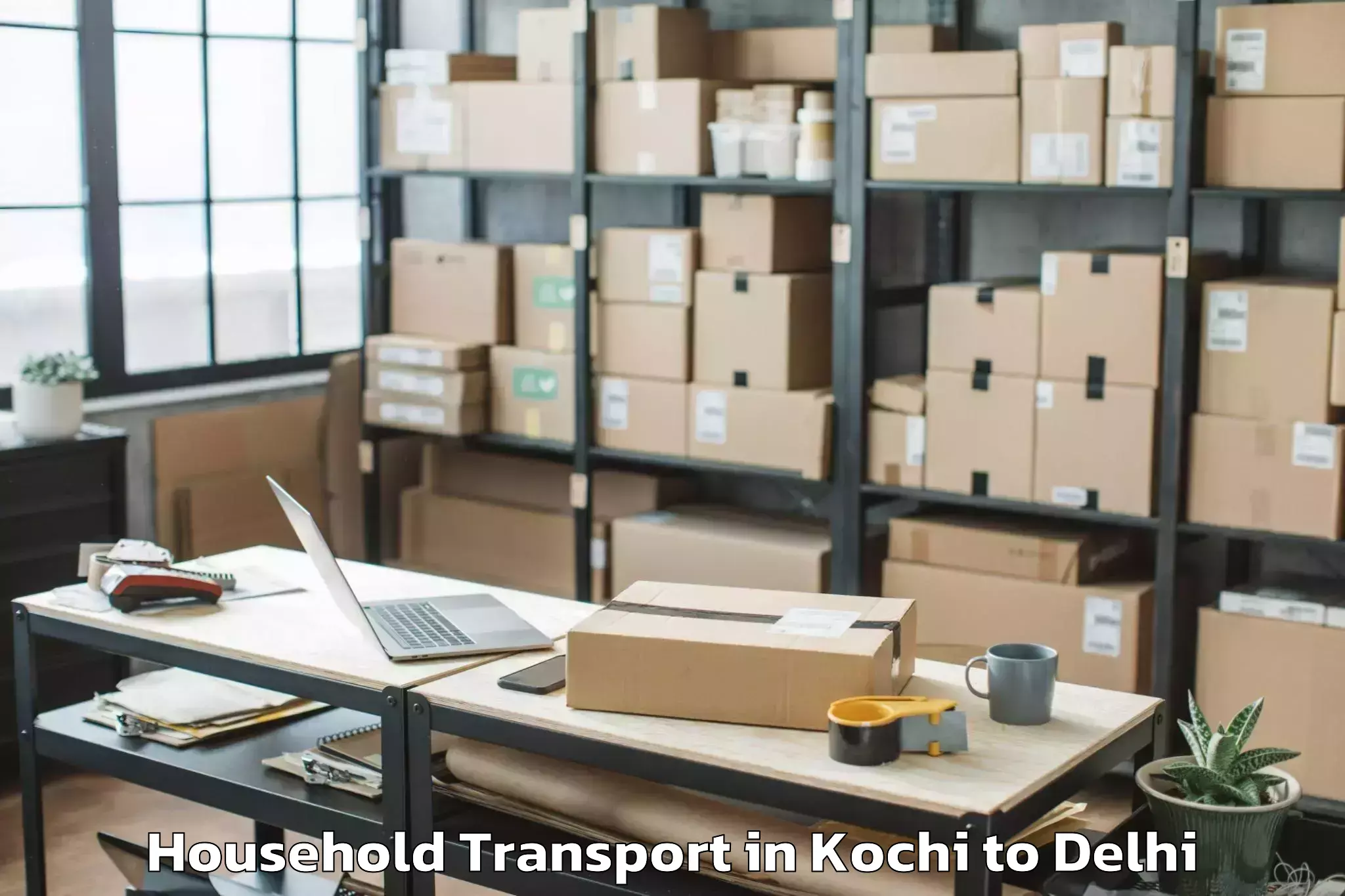 Book Kochi to Vivek Vihar Household Transport Online